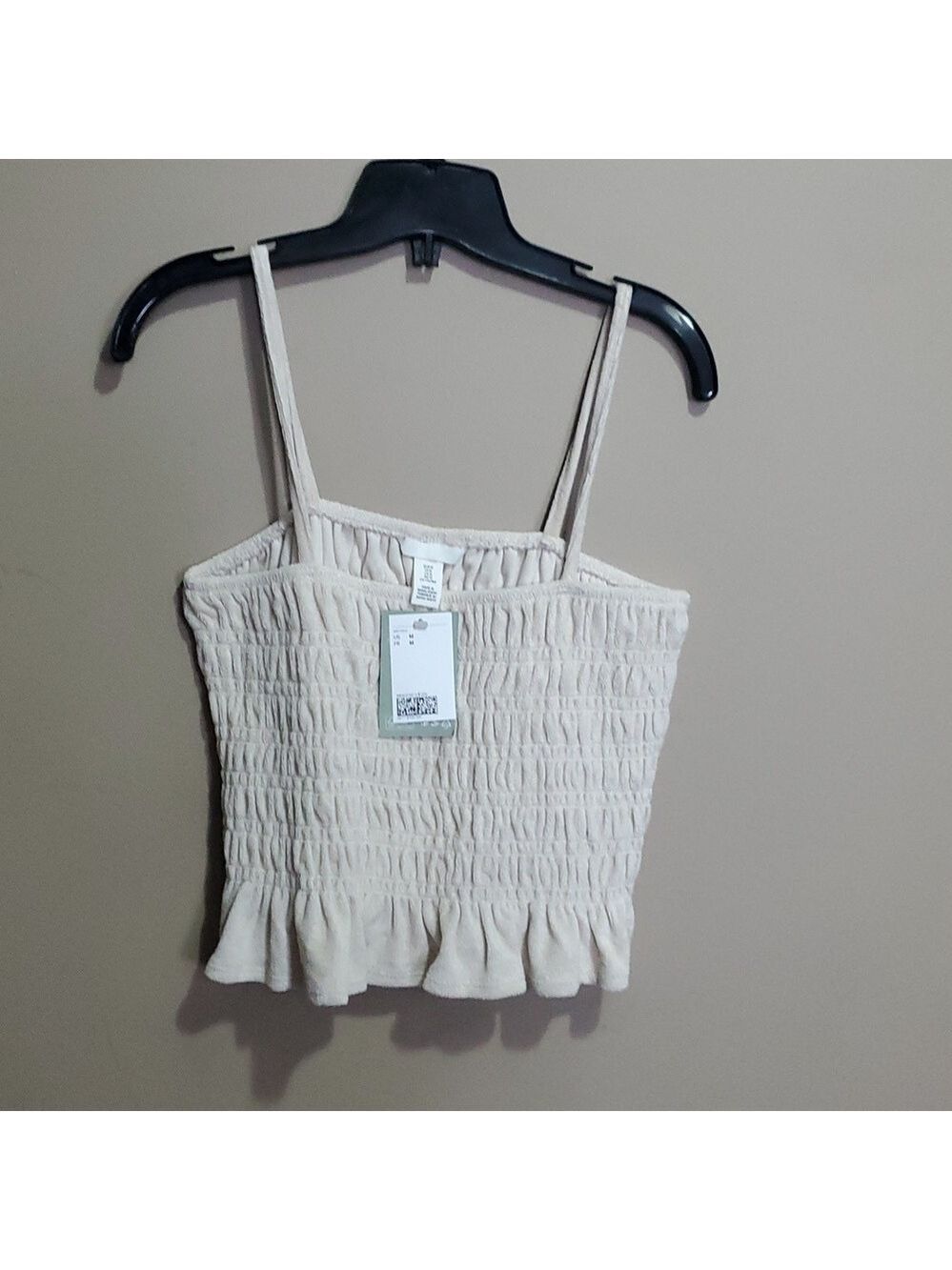 H&M beige crop top size medium
